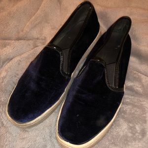 Aldo blue velvet slip on sneakers 💙